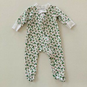 Magnolia Baby 3 Months Holiday Christmas Zip Up Footie Pajamas Pima Cotton